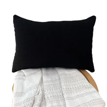 Load image into Gallery viewer, Black cushions are perfect  textured cushion. 100% cotton lumbar black cushion. Blue Cushion covers 35x50 - Lumbar pillows
