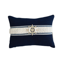 Load image into Gallery viewer, BLUE SAILORS WHEEL CUSHION
