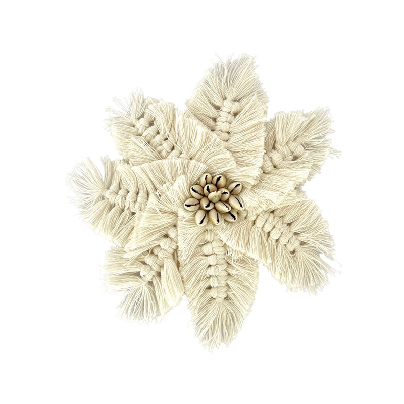 This cream macrame Boho cushion will be the perfect bohemian decorating piece whether you want to create a boho bedroom or lounge. Macrame flower cushion accessory