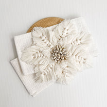 Load image into Gallery viewer, Macrame and shell cushion accessory, perfect for a beachy pillow or a boho cushion
