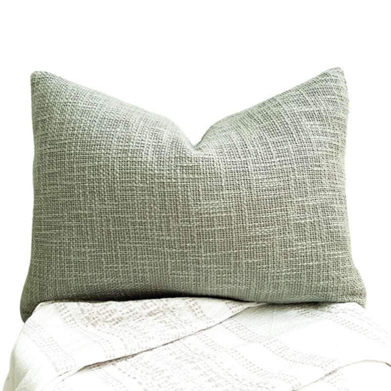 Sage cushions are perfect natural textured cushion. 100% cotton lumbar sage cushion. Sage Cushion covers 35x50 - Lumbar pillows