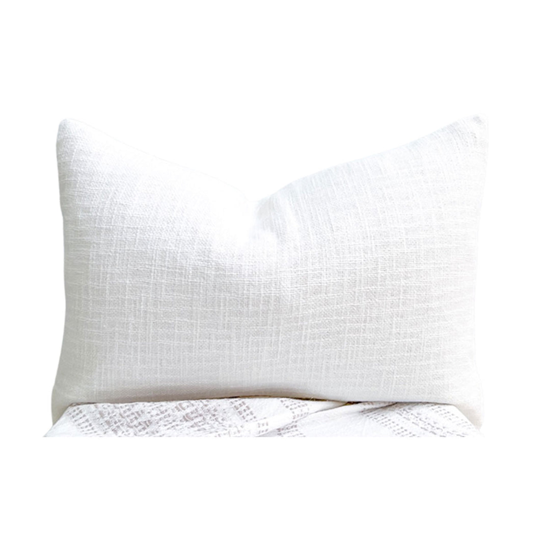 Our white lumbar cushions are perfect cream textured cushion to style a bed or sofa. 100% cotton lumbar cushion cream. Cushion covers 35x50 - Lumbar pillows